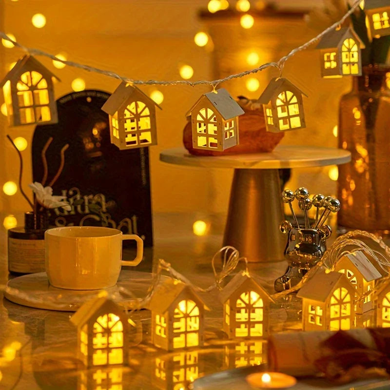 Lisslune | LED fairy lights with mini houses - Decorative Christmas lighting for indoor use