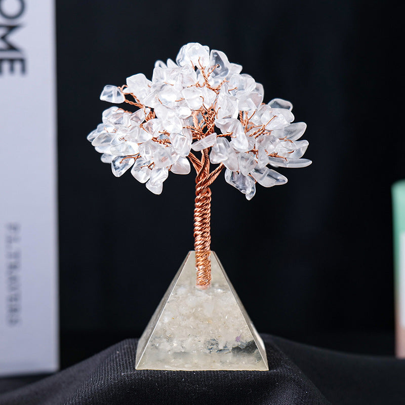 Lisslune | Natural Stone Gravel Pyramid Base Feng Shui Tree