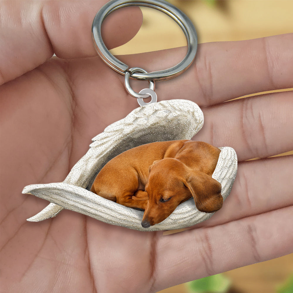Lisslune | Dachshund Sleeping Angel Acrylic Keychain