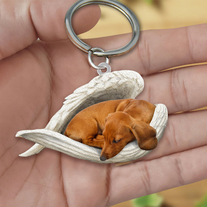 Lisslune | Dachshund Sleeping Angel Acrylic Keychain
