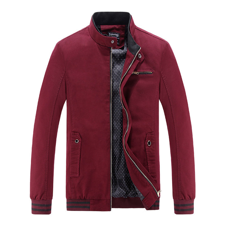 Men's stylish utility jacket with high stand-up collar and pockets Lisslune