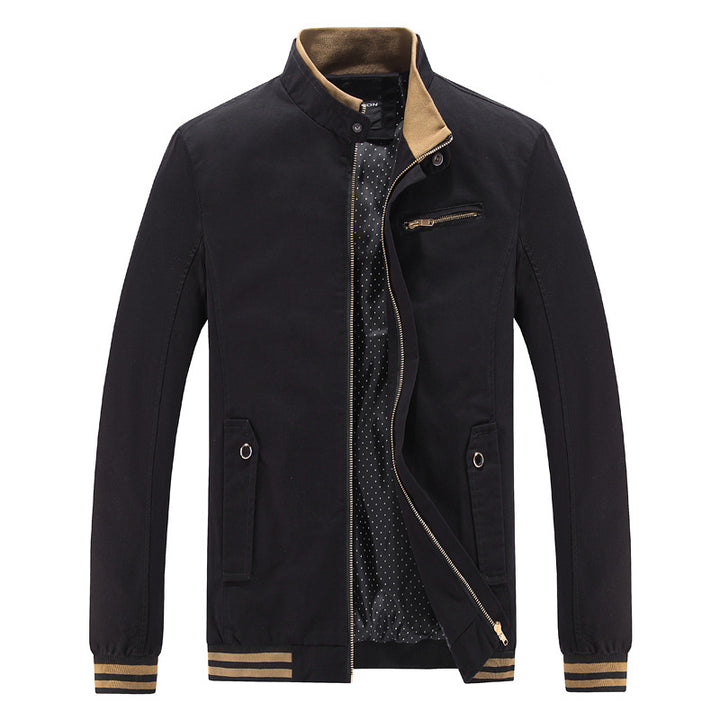 Men's stylish utility jacket with high stand-up collar and pockets Lisslune
