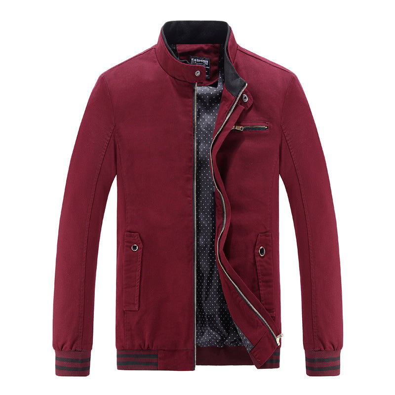 Men's stylish utility jacket with high stand-up collar and pockets Lisslune