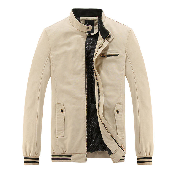 Men's stylish utility jacket with high stand-up collar and pockets Lisslune