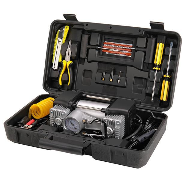 Lisslune | Portable Double Cylinder Car Air Compressor with Tools