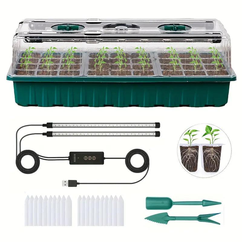 Lisslune | Indoor Seed Starter Kit with LED Grow Light & Adjustable Humidity Dome – 36-Cell Tray for Home Gardening