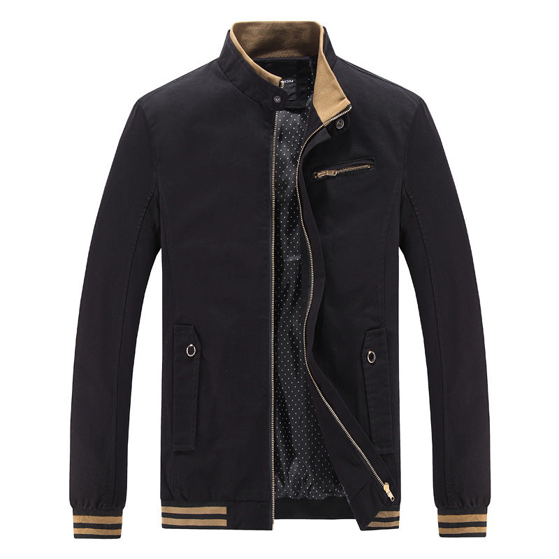 Men's stylish utility jacket with high stand-up collar and pockets Lisslune