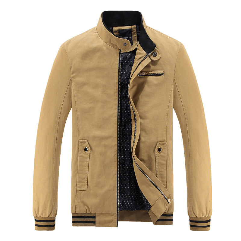 Men's stylish utility jacket with high stand-up collar and pockets Lisslune