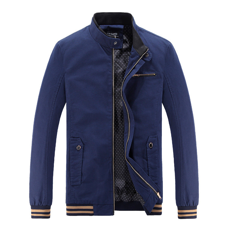 Men's stylish utility jacket with high stand-up collar and pockets Lisslune