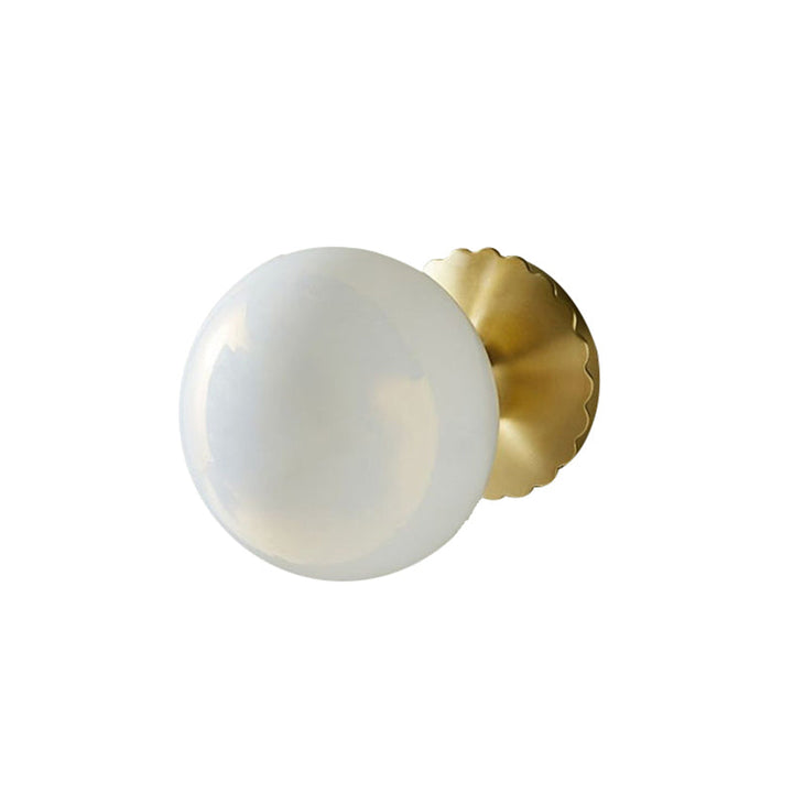 Lisslune | 1 Light Living Room Wall Lamp Minimalist Gold Wall Lamp with Orb Milk Glass Shade