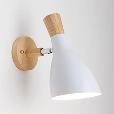 Skørter | Metal Wooden Horn Wall Lamp Macaroon 1 Light Wall Lamp for Living Room Children's Room