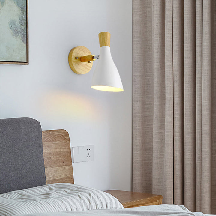 Skørter | Metal Wooden Horn Wall Lamp Macaroon 1 Light Wall Lamp for Living Room Children's Room