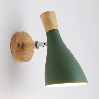 Skørter | Metal Wooden Horn Wall Lamp Macaroon 1 Light Wall Lamp for Living Room Children's Room