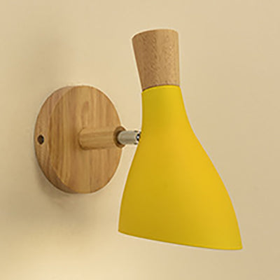 Skørter | Metal Wooden Horn Wall Lamp Macaroon 1 Light Wall Lamp for Living Room Children's Room