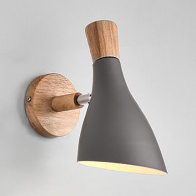 Skørter | Metal Wooden Horn Wall Lamp Macaroon 1 Light Wall Lamp for Living Room Children's Room
