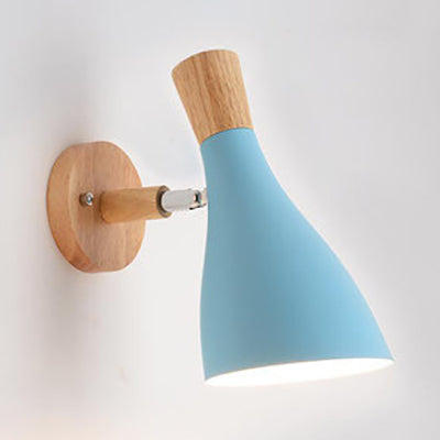 Skørter | Metal Wooden Horn Wall Lamp Macaroon 1 Light Wall Lamp for Living Room Children's Room