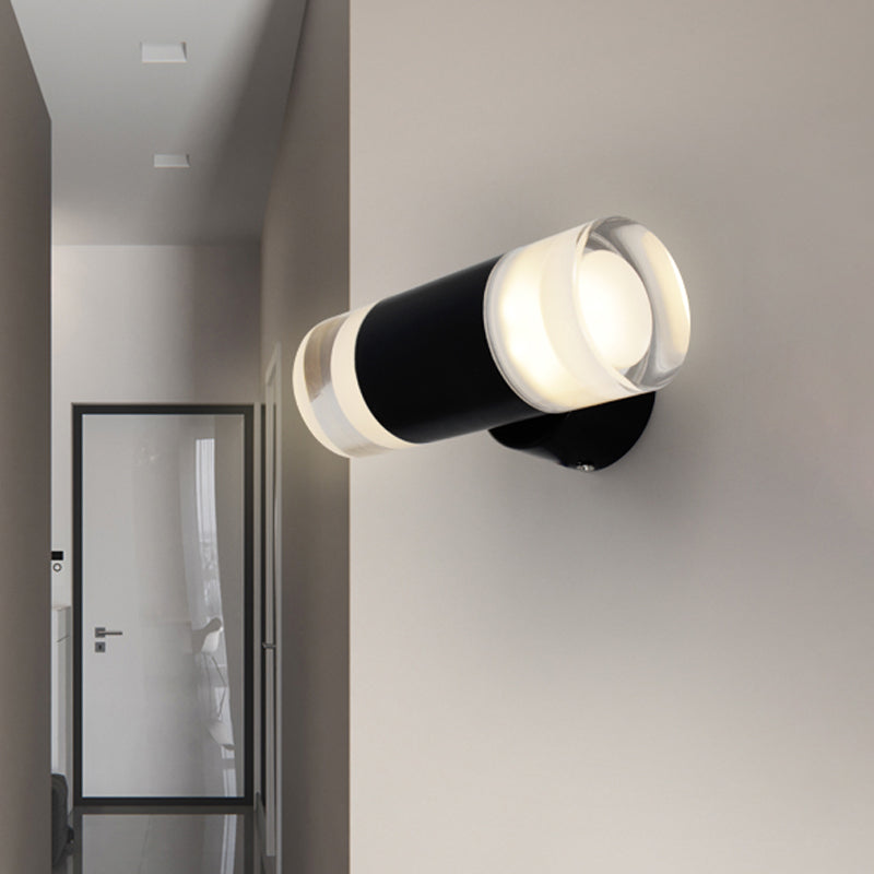 Lisslune | Metal tube wall light Minimalist 2 heads wall-mounted light in black for the living room