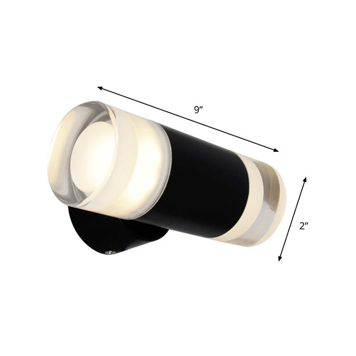 Lisslune | Metal tube wall light Minimalist 2 heads wall-mounted light in black for the living room