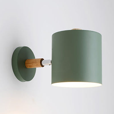 Skørter | Modern Style Cylinder Wall Lamp Metal 1 Head Wall Light for Children's Room Hallway