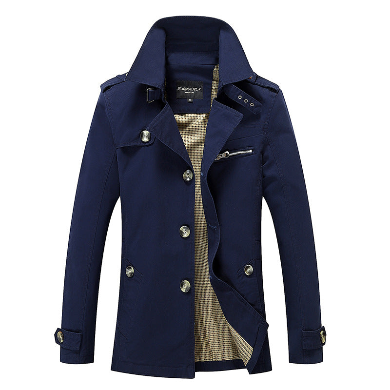 Men's casual trench jacket with practical pockets and modern design Lisslune