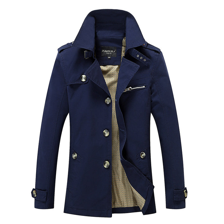 Men's casual trench jacket with practical pockets and modern design Lisslune