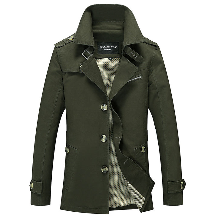 Men's casual trench jacket with practical pockets and modern design Lisslune