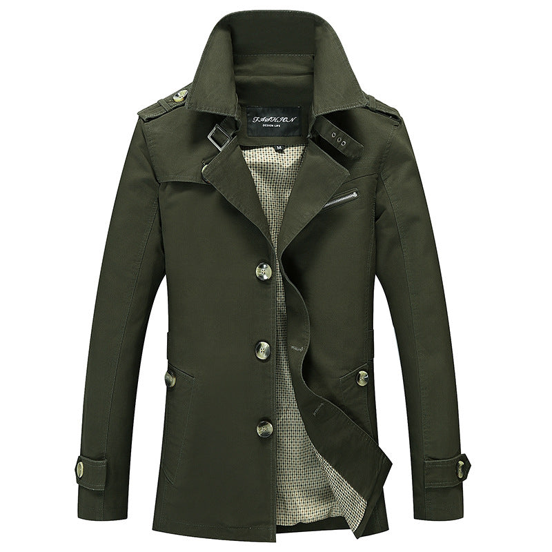 Men's casual trench jacket with practical pockets and modern design Lisslune