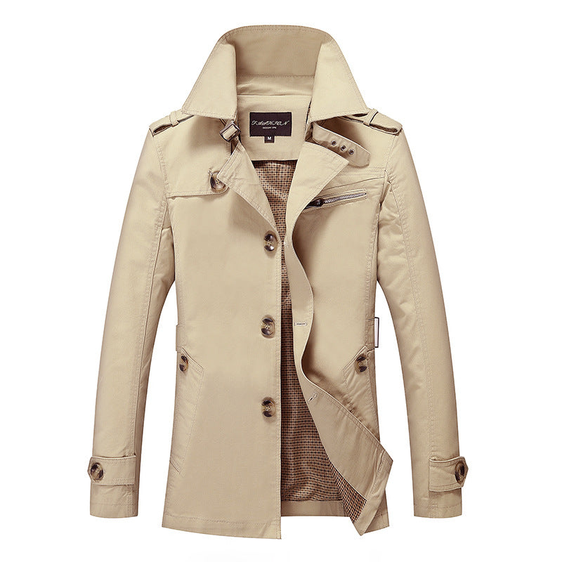 Men's casual trench jacket with practical pockets and modern design Lisslune