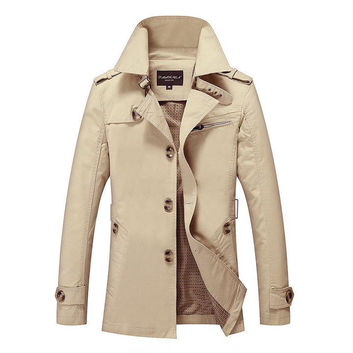 Men's casual trench jacket with practical pockets and modern design Lisslune