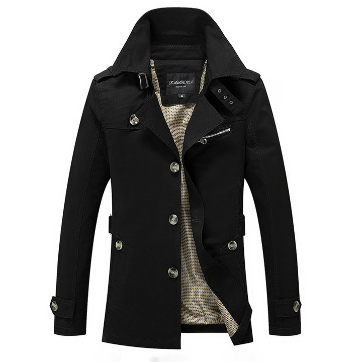 Men's casual trench jacket with practical pockets and modern design Lisslune