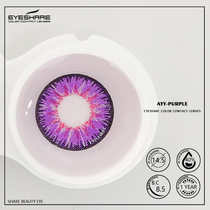Rynx Cosplay AYY Purple 14.5mm 1 Pair | 1 Year