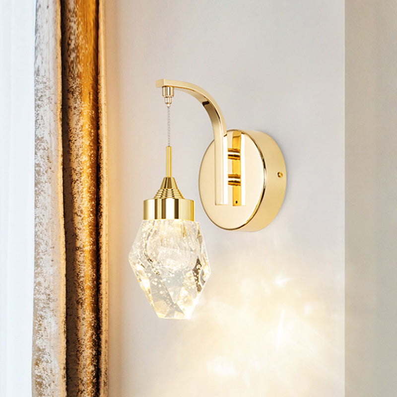 Skørter | Geometric Living Room Wall Light Vintage Bubble Crystal LED Gold Wall Lighting Fixture for Bedroom