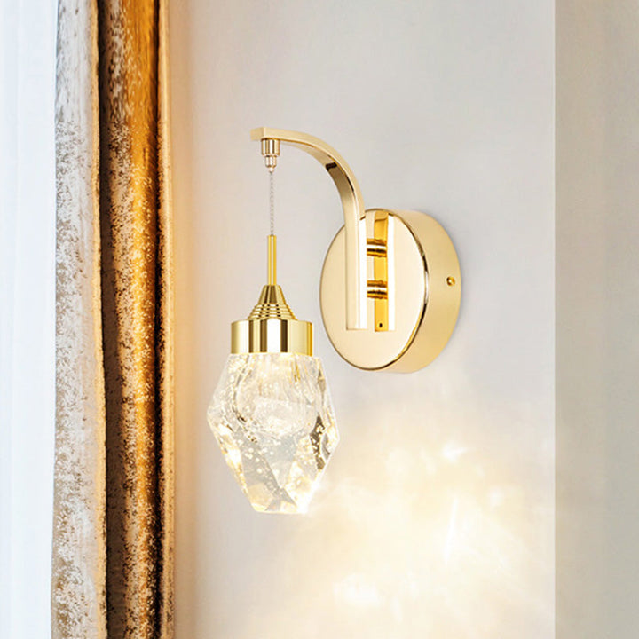 Skørter | Geometric Living Room Wall Light Vintage Bubble Crystal LED Gold Wall Lighting Fixture for Bedroom