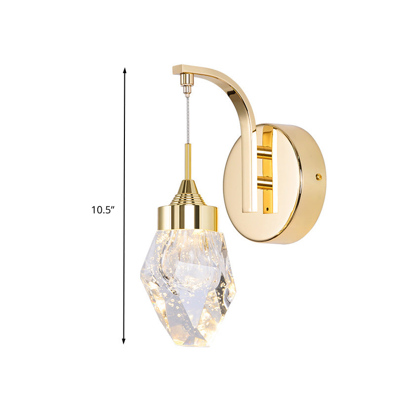 Skørter | Geometric Living Room Wall Light Vintage Bubble Crystal LED Gold Wall Lighting Fixture for Bedroom