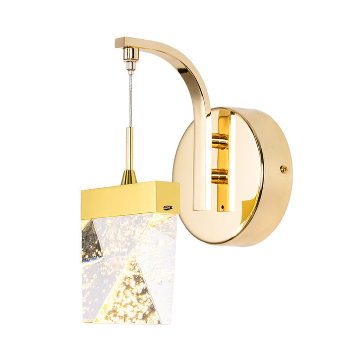 Skørter | Geometric Living Room Wall Light Vintage Bubble Crystal LED Gold Wall Lighting Fixture for Bedroom