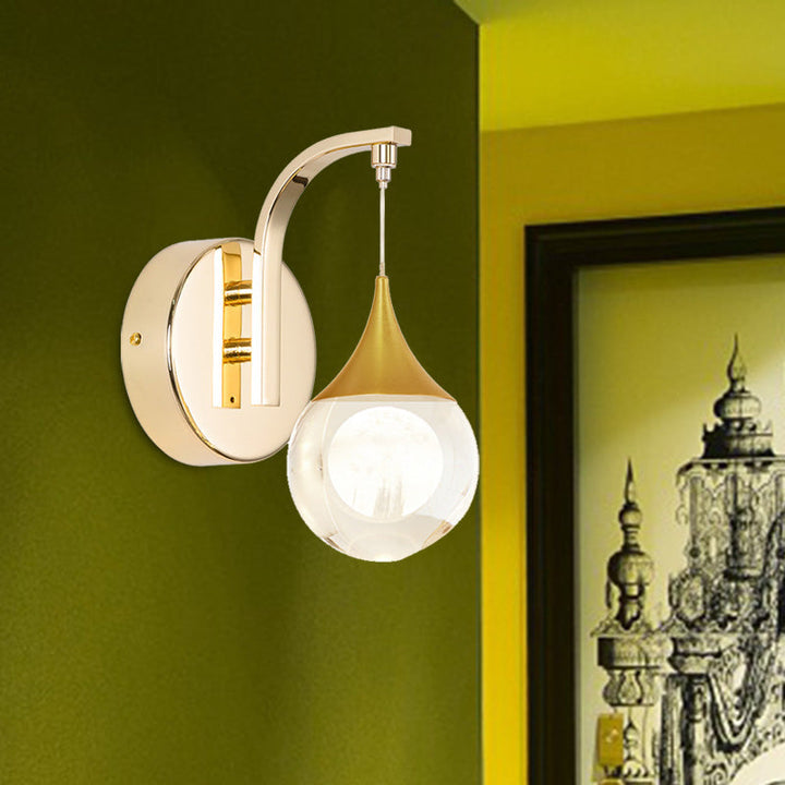 Skørter | Gold LED Wall Mount Lamp Retro Crystal Ball Wall Sconces Lighting for Living Room