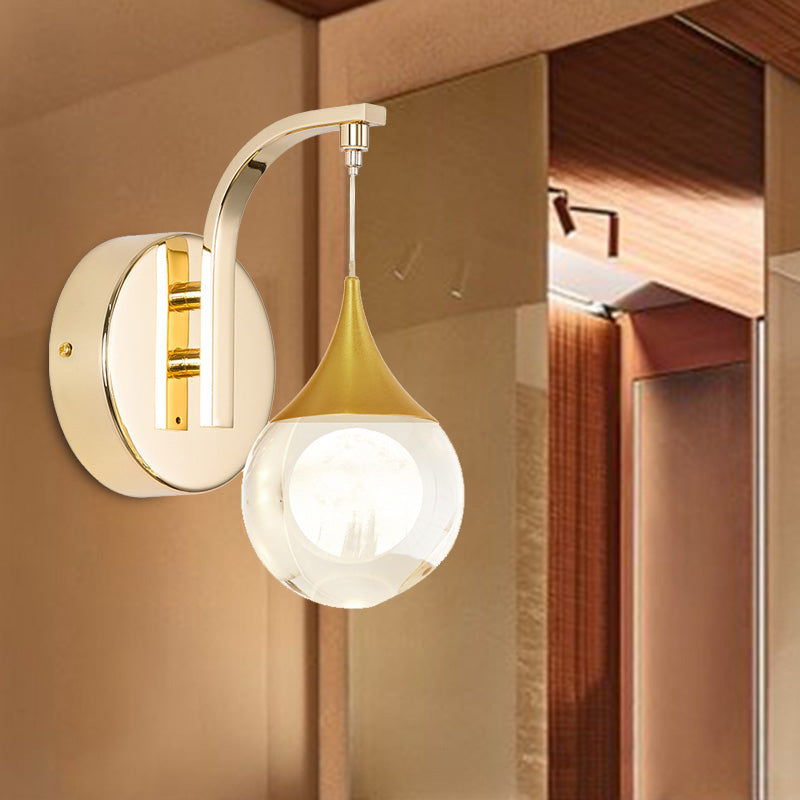 Skørter | Gold LED Wall Mount Lamp Retro Crystal Ball Wall Sconces Lighting for Living Room