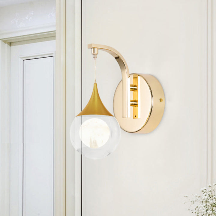 Skørter | Gold LED Wall Mount Lamp Retro Crystal Ball Wall Sconces Lighting for Living Room
