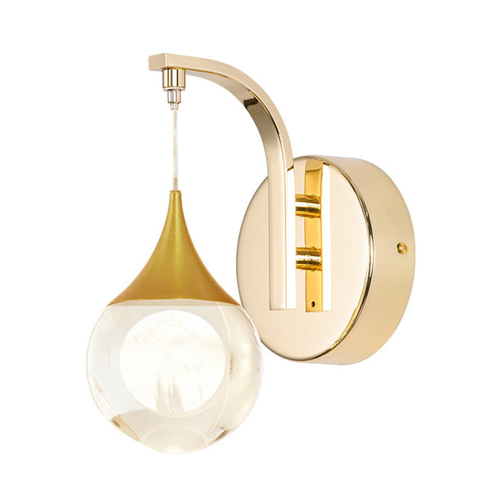 Skørter | Gold LED Wall Mount Lamp Retro Crystal Ball Wall Sconces Lighting for Living Room