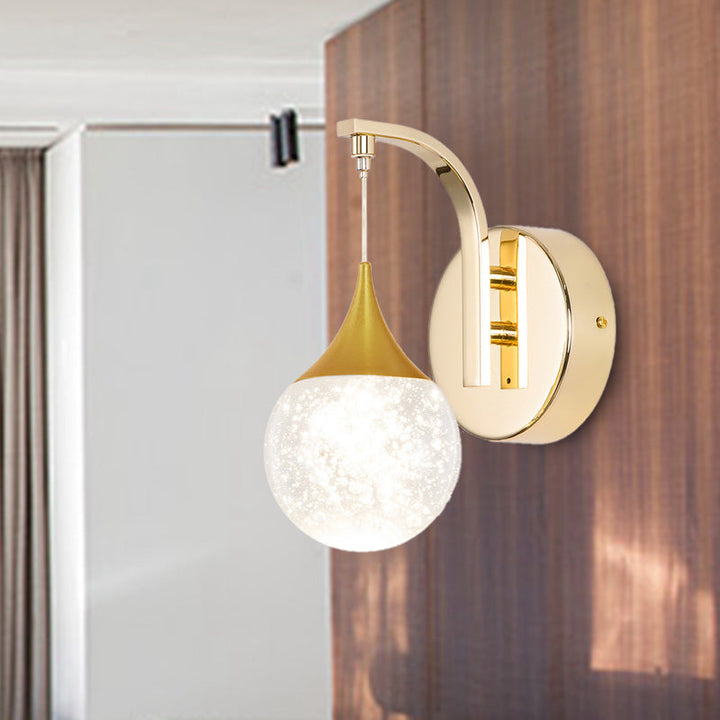 Skørter | Gold LED Wall Mount Lamp Retro Crystal Ball Wall Sconces Lighting for Living Room