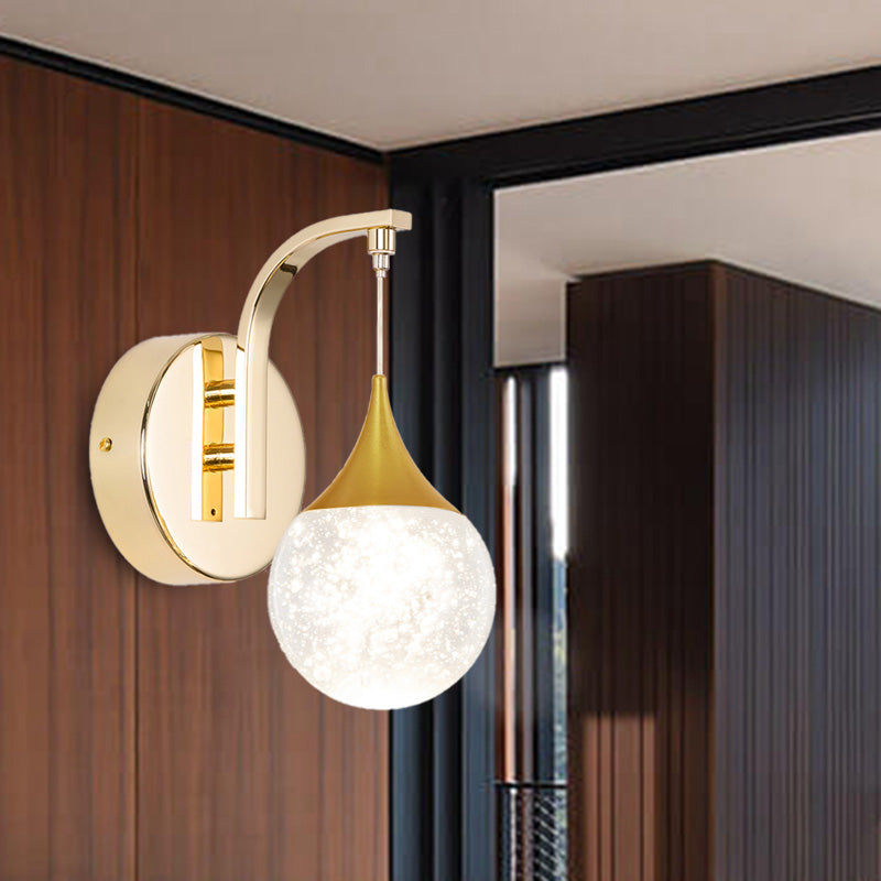 Skørter | Gold LED Wall Mount Lamp Retro Crystal Ball Wall Sconces Lighting for Living Room