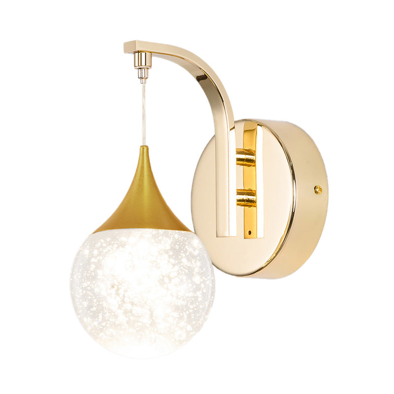 Skørter | Gold LED Wall Mount Lamp Retro Crystal Ball Wall Sconces Lighting for Living Room
