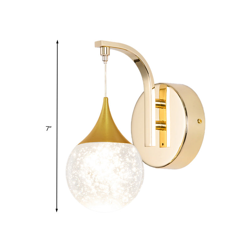 Skørter | Gold LED Wall Mount Lamp Retro Crystal Ball Wall Sconces Lighting for Living Room