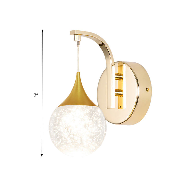 Skørter | Gold LED Wall Mount Lamp Retro Crystal Ball Wall Sconces Lighting for Living Room