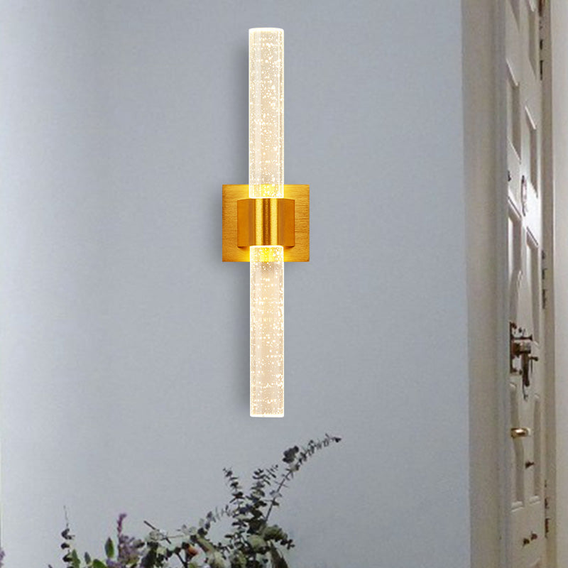 Skørter | Linear bedroom wall light wall lamp traditional clear bubble crystal 1/2 heads gold LED wall lighting fixture