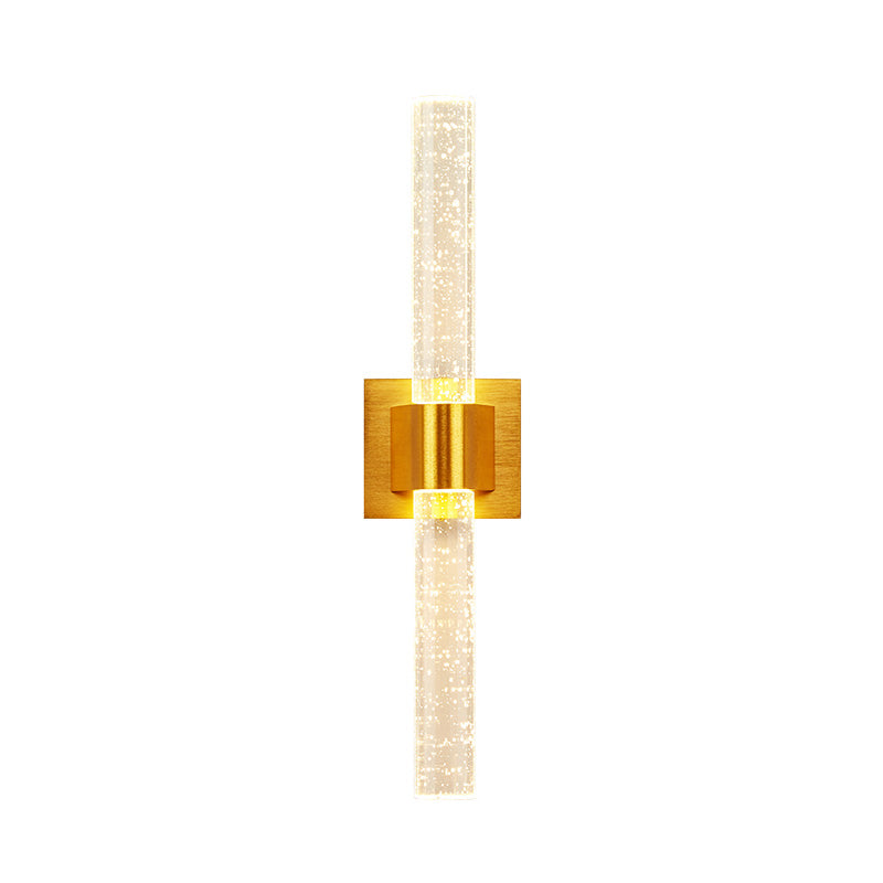 Skørter | Linear bedroom wall light wall lamp traditional clear bubble crystal 1/2 heads gold LED wall lighting fixture