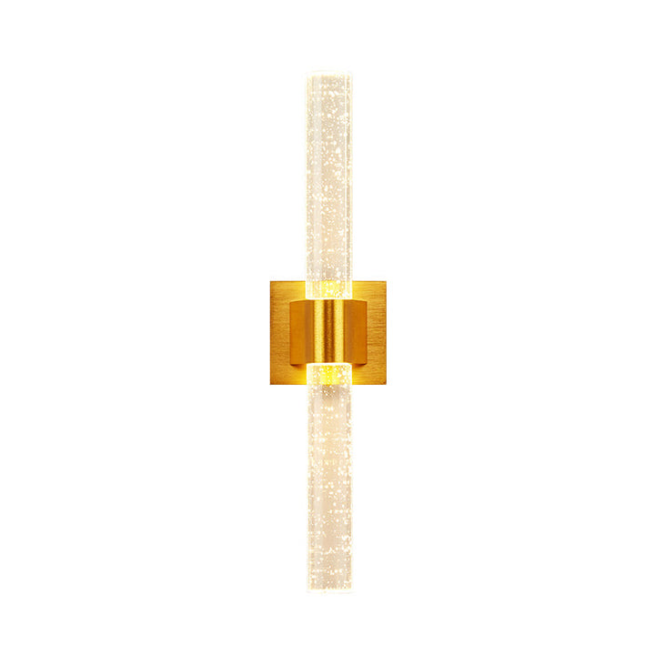 Skørter | Linear bedroom wall light wall lamp traditional clear bubble crystal 1/2 heads gold LED wall lighting fixture