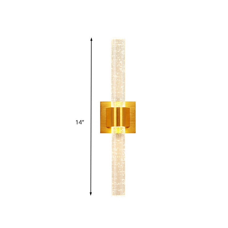 Skørter | Linear bedroom wall light wall lamp traditional clear bubble crystal 1/2 heads gold LED wall lighting fixture