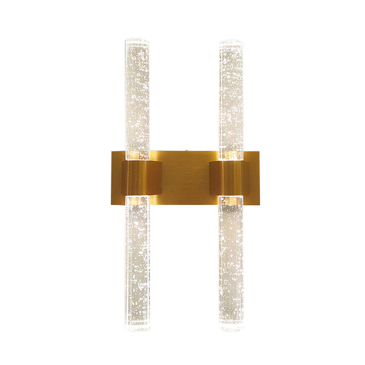 Skørter | Linear bedroom wall light wall lamp traditional clear bubble crystal 1/2 heads gold LED wall lighting fixture