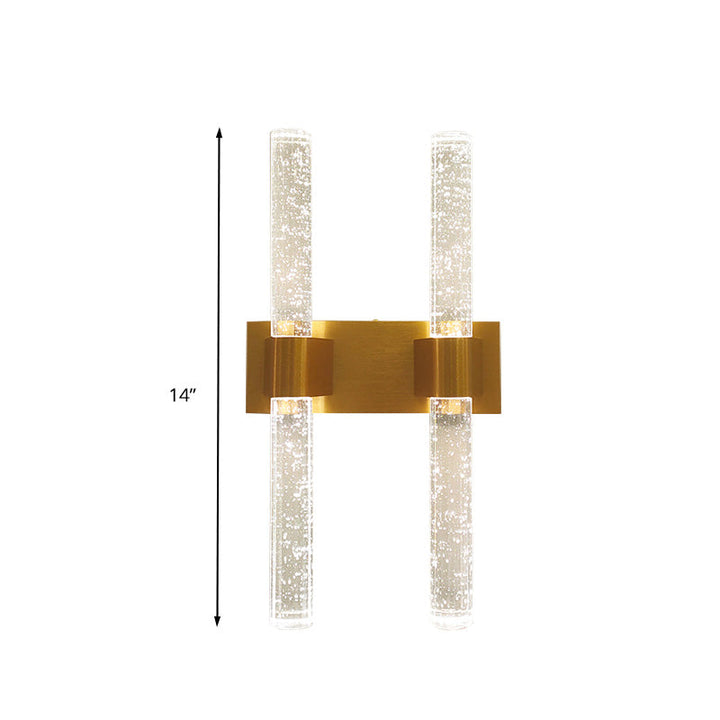 Skørter | Linear bedroom wall light wall lamp traditional clear bubble crystal 1/2 heads gold LED wall lighting fixture
